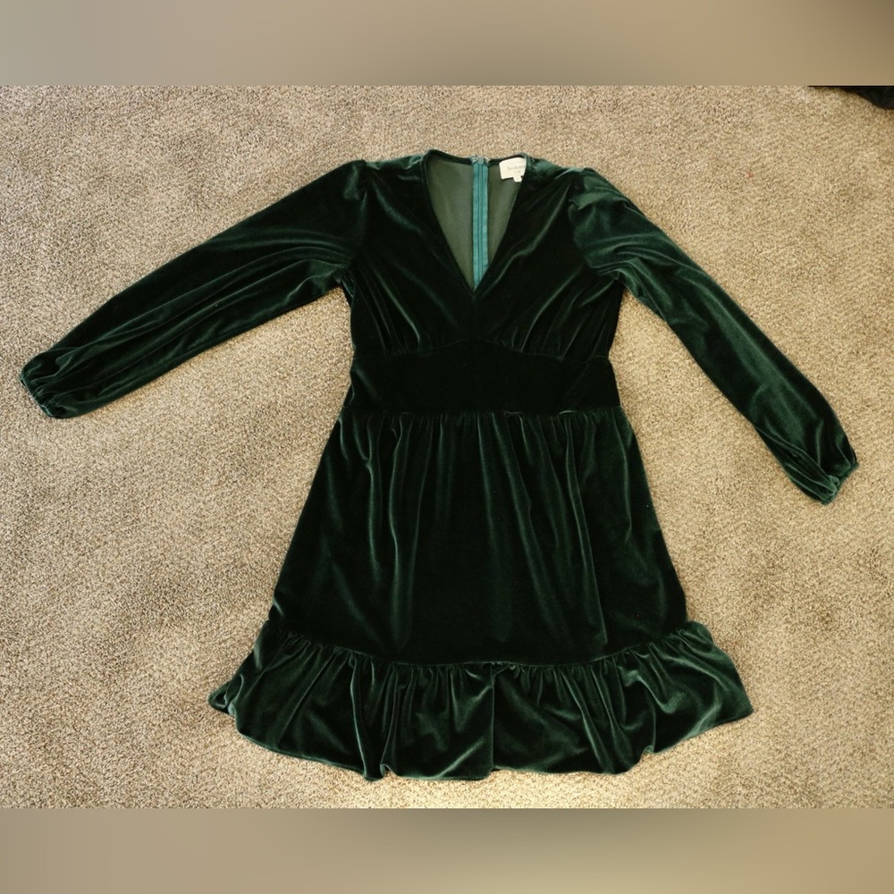 Cutest green velvet dress!